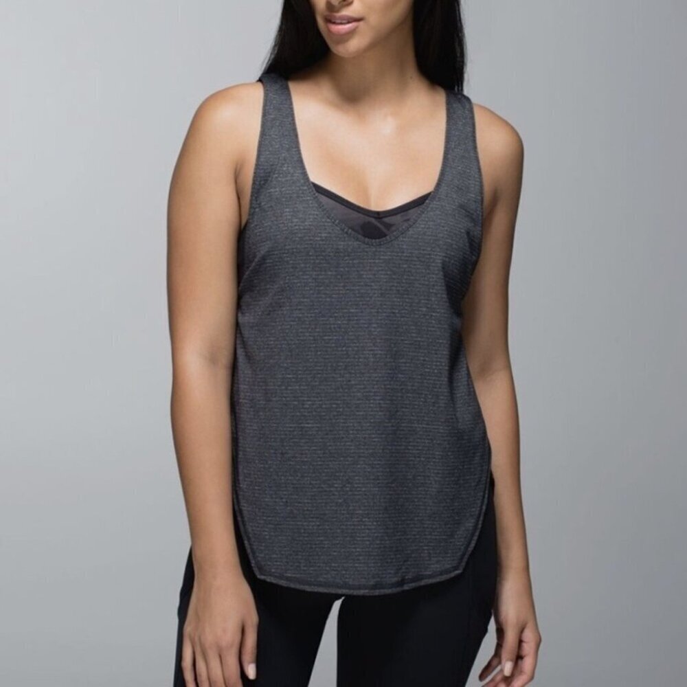 Lululemon Seek The Heat Tank Top Heathered Black / Black
